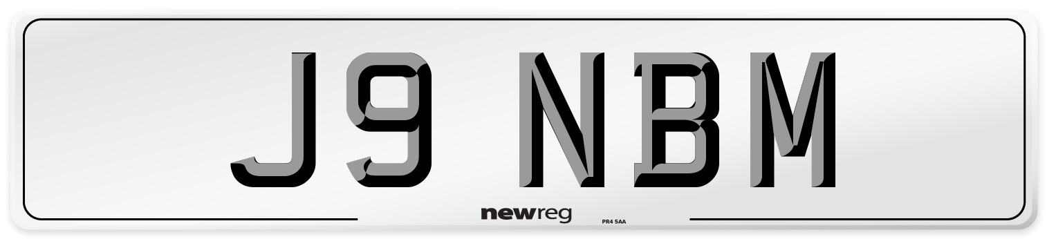 J9 NBM Number Plate from New Reg